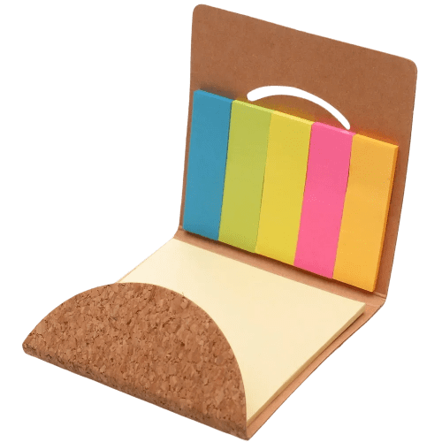 Logo branded Dunmore Cork Sticky Note Set with a design from Total Merchandise