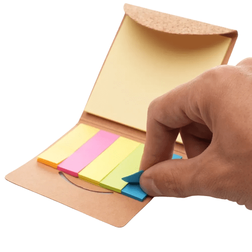Promotional Dunmore Cork Sticky Note Set with a design from Total Merchandise