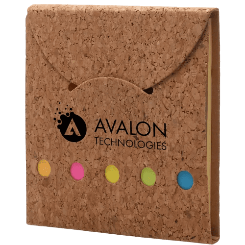 Custom branded Dunmore Cork Sticky Note Set with a design from Total Merchandise