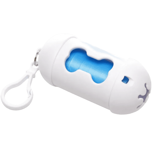 Promotional printed Recycled Pooch Waste Bag Dispenser in White from Total Merchandise