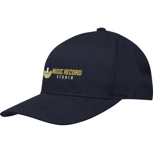 Customisable Opal 6 panel Aware™ Recycled Cap in Navy with your logo from Total Merchandise