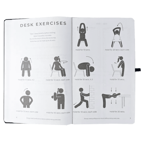 Inside pages of the Work Journal with a design from Total Merchandise