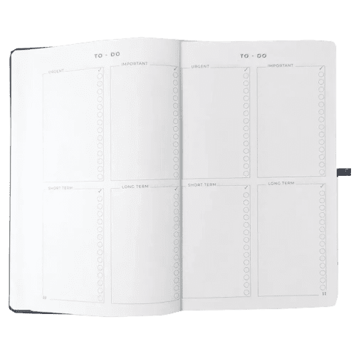 Inside pages of the Work Journal with a design from Total Merchandise