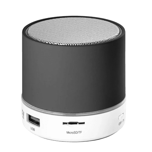 Personalisable Perey ABS Speaker with Microphone in Black with your logo from Total Merchandise