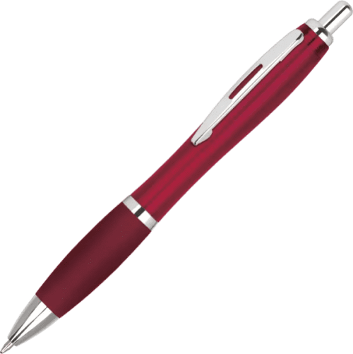 Logo Printed GRS Recycled Contour Ballpen in Burgundy from Total Merchanidse