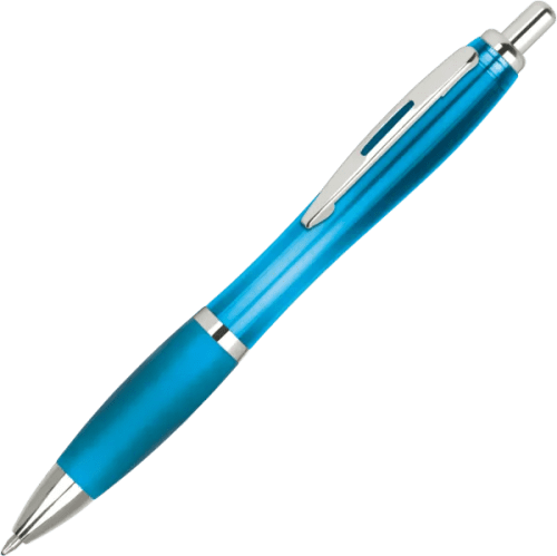 Logo printed GRS Recycled Contour Ballpen in Light Blue from Total Merchandise