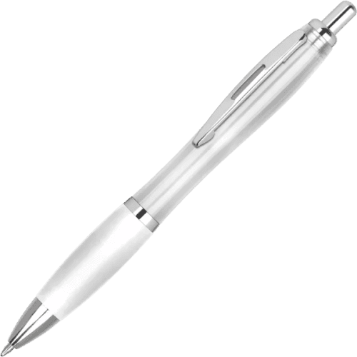 Branded GRS Recycled Contour Ballpen in Transparent Clear from Total Merchandise