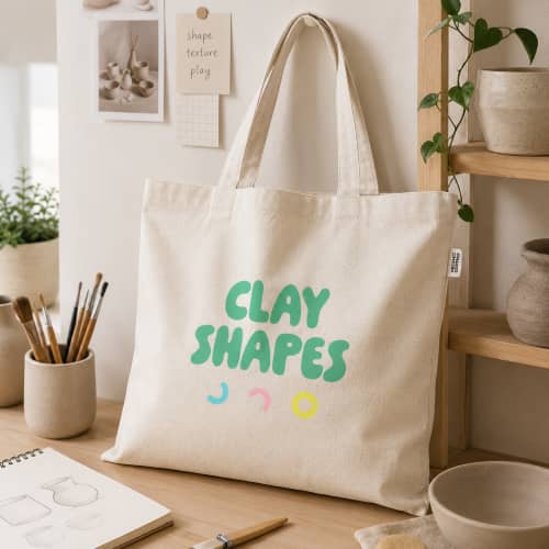 Lifestyle image of the Short Handle Recycled Cotton Tote Bags by Total Merchandise