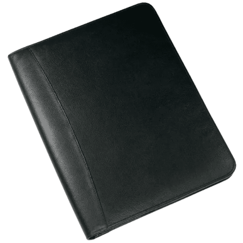 Melbourne Leather Zipped A4 Folders in Black