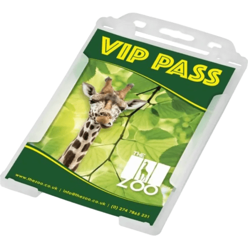 Custom branded Portrait Pierre Recycled Plastic Card Holder in Frosted Clear from Total Merchandise