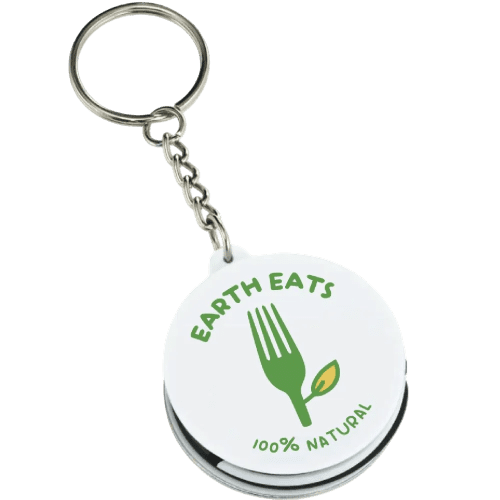 Logo Branded 3-in-1 Charging Cable Keyring in White branded with your logo from Total Merchandise