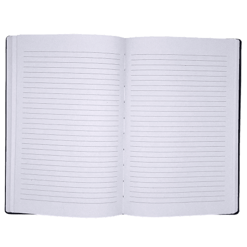 The inside of the A5 Cafeco Recycled Notebook from TOtal Merchandise