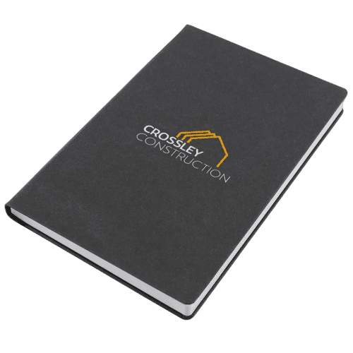 Custom Branded A5 Cafeco Recycled Notebook in Black from Total Merchandise