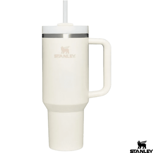 Logo branded Stanley Quencher 2.0 Flowstate Tumbler in Cream from Total Merchandise
