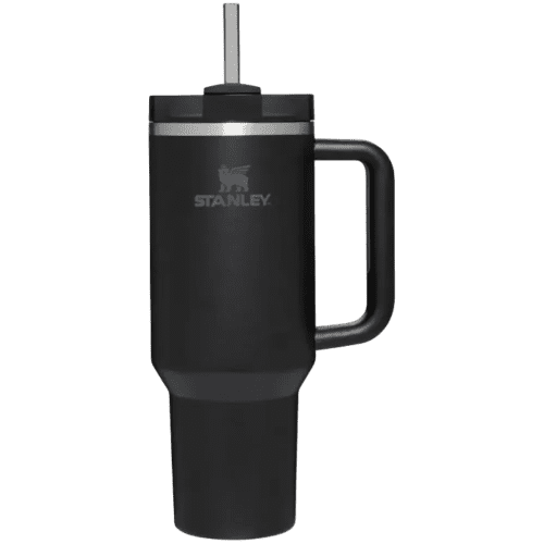 Promotional printed Stanley Quencher 2.0 Flowstate Tumbler in Solid Black from Total Merchandise