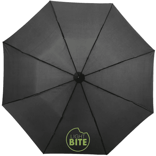 Custom Printed Oho 20" Foldable Umbrella in Black printed with your logo from Total Merchandise