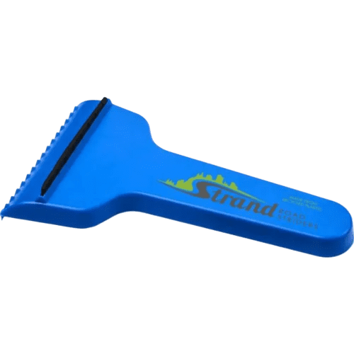 Promotional printed T-Shaped Recycled Plastic Ice Scraper in Blue from Total Merchandise