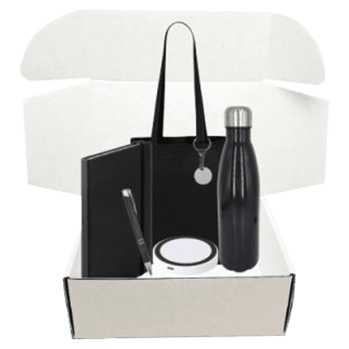 Custom branded Ultra Merch Gift Set in Black from Total Merchandise