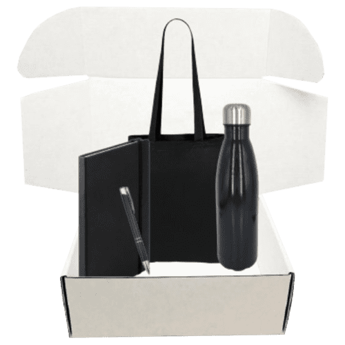 Personalisable Midi Merch Gift Set in Black printed with your logo from Total Merchandise