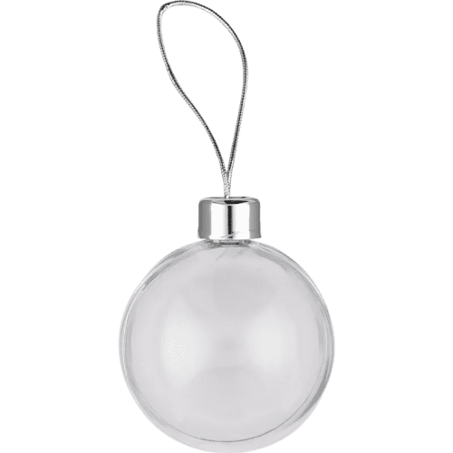 Logo printed Large Picto Bauble in Ice White/Clear with a design from Total Merchandise