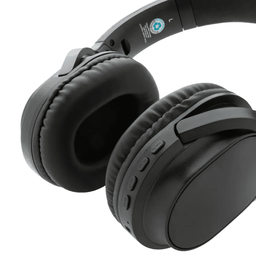 Promotional Eco Elite Foldable Wireless Headphone in Black with a design from Total Merchandise