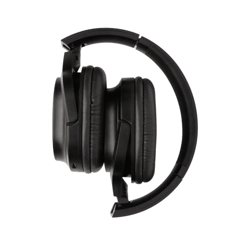 Logo printed Eco Elite Foldable Wireless Headphone in Black with a design from Total Merchandise