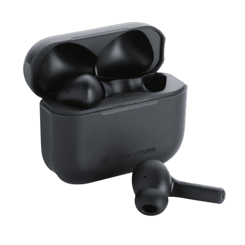 Custom branded Urban Vitamin Alamo ANC Earbuds in Black from Total Merchandise