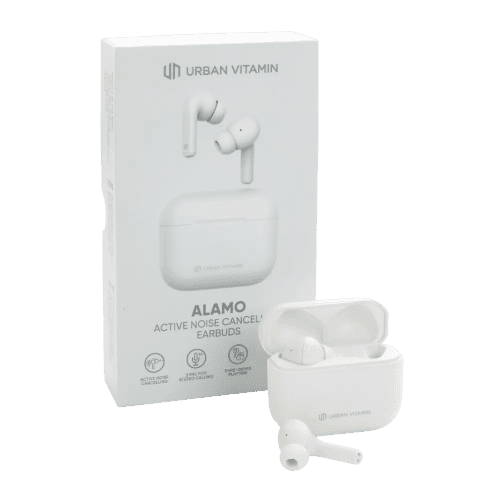 Custom branded Urban Vitamin Alamo ANC Earbuds in Black from Total Merchandise