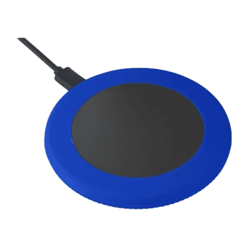 Custom branded REEVES Wireless Charger in Black/Blue from Total Merchandise