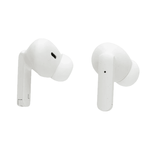 Custom Printed RCS Recycled Plastic Liberty Pro Wireless Earbuds in White from Total Merchandise