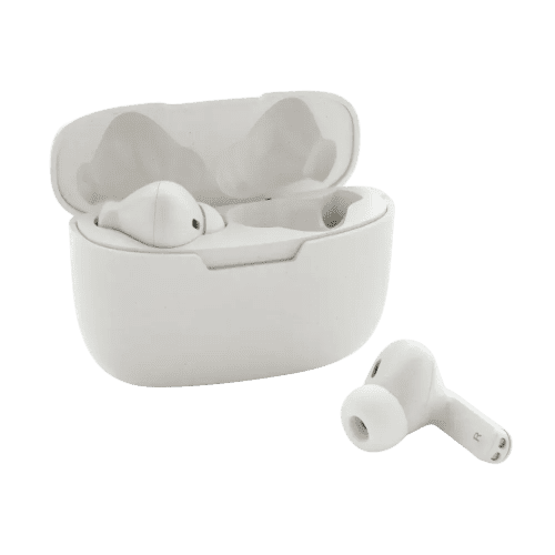 Personalisable RCS Recycled Plastic Liberty Pro Wireless Earbuds in White from Total Merchandise