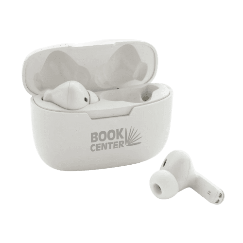 Promotional RCS Recycled Plastic Liberty Pro Wireless Earbuds in White from Total Merchandise