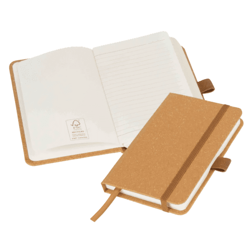 Logo Printed A6 Sustainable London Notebooks in Natural with your logo from Total Merchandise