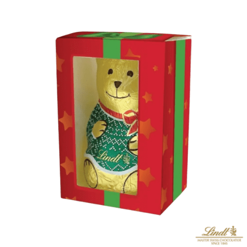 Custom Branded Lindt Chocolate Teddy Bear in Gift Box printed with your logo from Total Merchandise