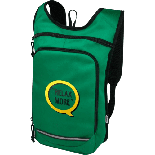 Logo Printed Trails GRS RPET Backpack in Green printed with your logo from Total Merchandise