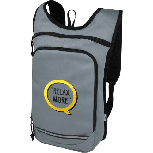 Customisable Trails GRS RPET Backpack in Grey printed with your logo from Total Merchandise