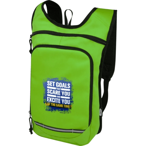 Logo Branded Trails GRS RPET Backpack in Lime printed with your logo from Total Merchandise