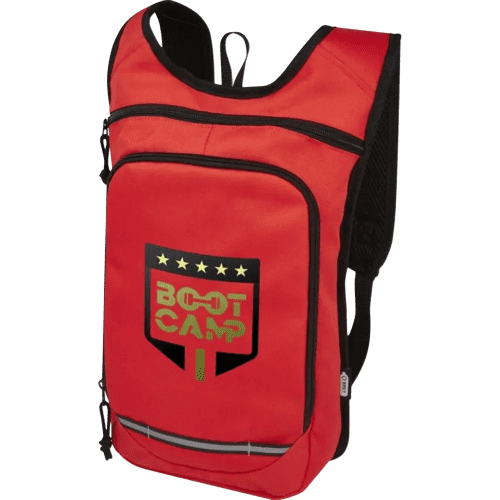 Custom Branded Trails GRS RPET Backpack in Red printed with your logo from Total Merchandise