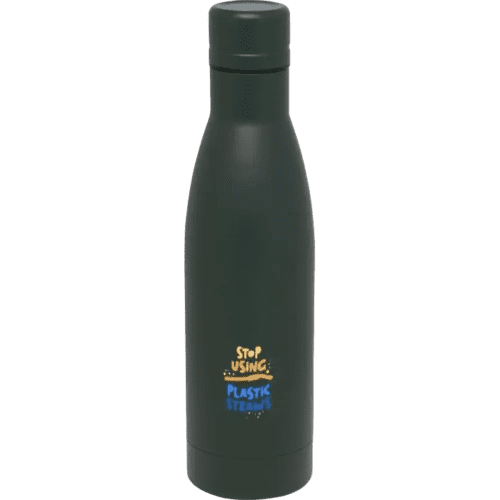 Branded 500ml Recycled Stainless Steel Insulated Water Bottle in Green Flash from Total Merchandise