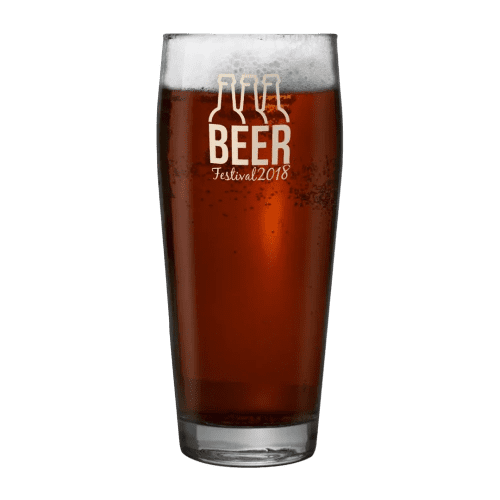 Promotional 630ml Pint Glass in Clear printed with your company logo from Total Merchandise