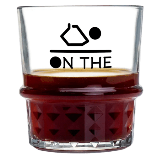 Custom Branded New York Rocks Glass in Clear with a design from Total Merchandise