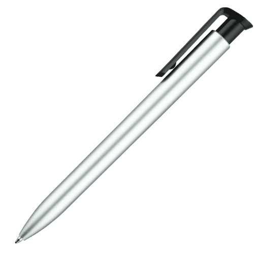 Promotional Absolute Argent Ballpen - Blue Ink in Silver/Black with your logo from Total Merchandise
