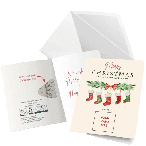 Christmas Stocking Design Seedstick Greeting Card from Total Merchandise