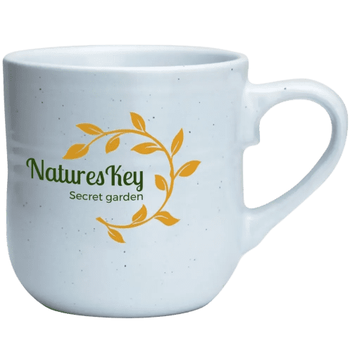 Promotional Bramble Mugs in Stone with a design from Total Merchandise