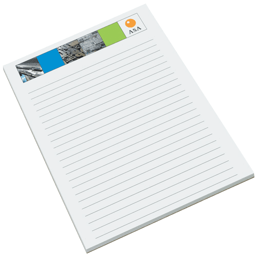 Printed note pads for company advertising