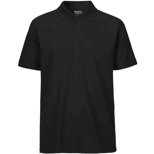 Personalised Neutral Mens Fairtrade Organic Polo Shirt in Black from Total Merchandise