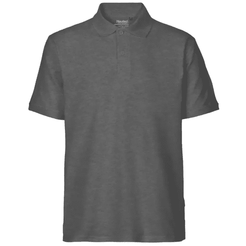 Promotional Neutral Mens Fairtrade Organic Polo Shirt in Dark Heather Grey from Total Merchandise