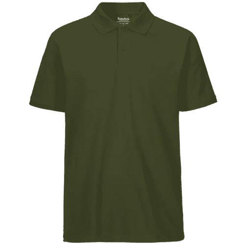 Promotional Neutral Mens Fairtrade Organic Polo Shirt in Military Green from Total Merchandise