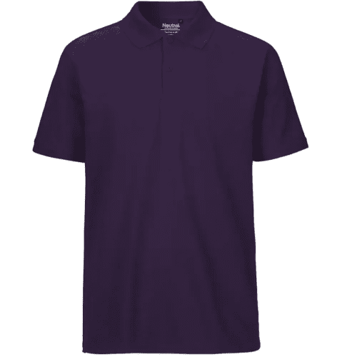 Logo printed Neutral Mens Fairtrade Organic Polo Shirt in Purple from Total Merchandise