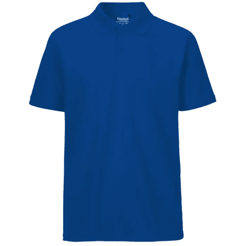 Logo printed Neutral Mens Fairtrade Organic Polo Shirt in Royal Blue from Total Merchandise